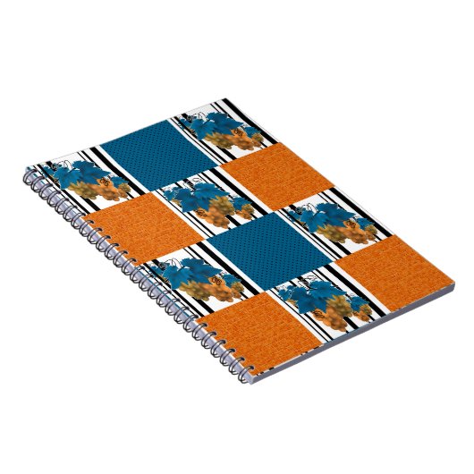 シームレスな抽象芸術マンガのグレープフルーツストライプのライン ノートブック (右側)