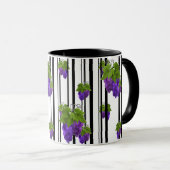シームレスな抽象芸術マンガのグレープフルーツストライプのライン マグカップ (正面右)