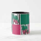 シームレスな抽象芸術マンガのグレープフルーツストライプのライン マグカップ (中央)