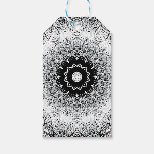 シームレスな抽象芸術マンダララウンドカリドスコップ ギフトタグ (正面)