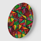 シームレスな抽象芸術モダン幾何学的形状の三角形 ラージ壁時計 (傾斜)