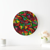 シームレスな抽象芸術モダン幾何学的形状の三角形 ラージ壁時計 (ホーム)