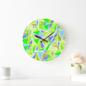 シームレスな抽象芸術モダン幾何学的形状の三角形 ラージ壁時計 (ホーム)