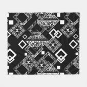 シームレスな抽象芸術モダン装飾デコールパターン フリースブランケット (正面(横))