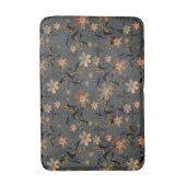 シームレスな抽象芸術レトロベージュの花グレーのバックグロ バスマット (正面縦)