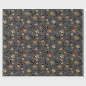 シームレスな抽象芸術レトロベージュの花グレーのバックグロ ラッピングペーパー (フラット)