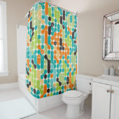 シームレスな抽象芸術レトロ幾何学模様 シャワーカーテン (インサイチュ)