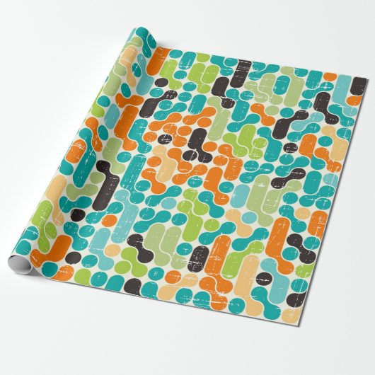 シームレスな抽象芸術レトロ幾何学模様 ラッピングペーパー (アンロールド)