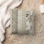 シームレスな抽象芸術レースのレトロヴィンテージベージュバラf クッション (ブランケット)