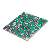 シームレスな抽象芸術レースロマンチックなレトロヴィンテージグリー タイル (側面)