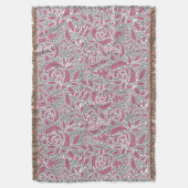 シームレスな抽象芸術レースロマンチックなレトロヴィンテージピンク スローブランケット (正面縦)
