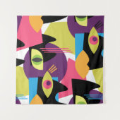 シームレスな抽象芸術ヴィンテージパターンと抽象芸術sh タペストリー (正面(横))