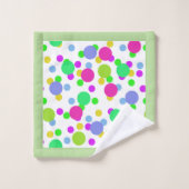 シームレスな抽象芸術円おもしろい紙吹雪ドット明るい バスタオルセット (ウォッシュタオル)