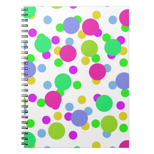 シームレスな抽象芸術円丸ドット紙吹雪ブリッジ ノートブック (正面)