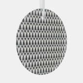 シームレスな抽象芸術幾何モダンパターン ガラスオーナメント (正面右)