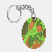 シームレスな抽象芸術点の点が緑色の円b キーホルダー (正面左)