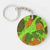 シームレスな抽象芸術点の点が緑色の円b キーホルダー (正面)