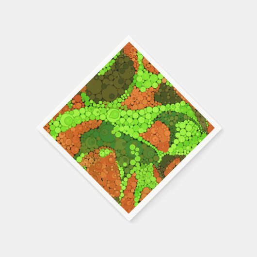 シームレスな抽象芸術点の点が緑色の円b スタンダードカクテルナプキン (角)