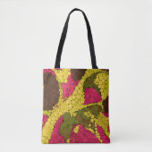 シームレスな抽象芸術点の点の丸が黄色 トートバッグ (正面)