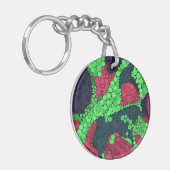 シームレスな抽象芸術点の点の丸の緑r キーホルダー (正面左)