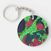 シームレスな抽象芸術点の点の丸の緑r キーホルダー (正面)
