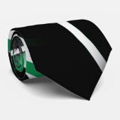 シームレスな抽象芸術緑と白の線（黒） ネクタイ (ロール)