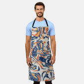 シームレスな抽象芸術線の図形パターン。高品質 エプロン (着用した状態)