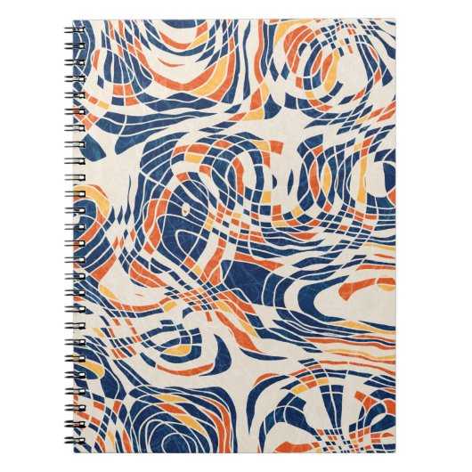 シームレスな抽象芸術線の図形パターン。高品質 ノートブック (正面)