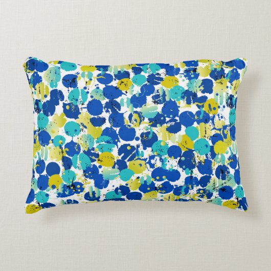 シームレスな抽象芸術背景パターン、スプラッシュ付き アクセントクッション (正面)