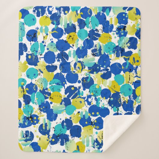 シームレスな抽象芸術背景パターン、スプラッシュ付き シェルパブランケット (正面)