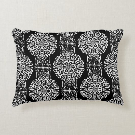 シームレスな抽象芸術装飾モダン用デコールブラックwh アクセントクッション (正面)