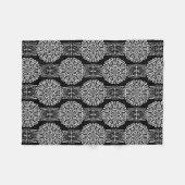 シームレスな抽象芸術装飾モダン用デコールブラックwh フリースブランケット (正面(横))