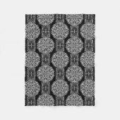 シームレスな抽象芸術装飾モダン用デコールブラックwh フリースブランケット (正面)