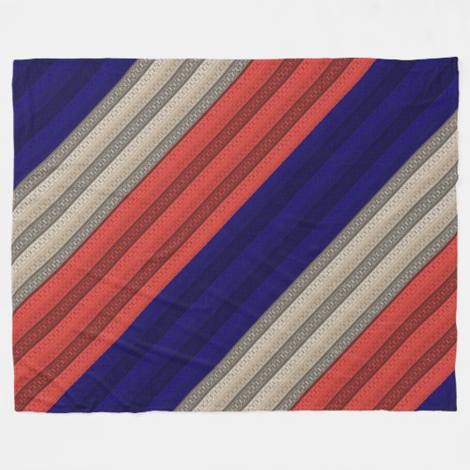 シームレスな抽象芸術装飾用デコ – レトロヴィンテージ フリースブランケット (正面(横))