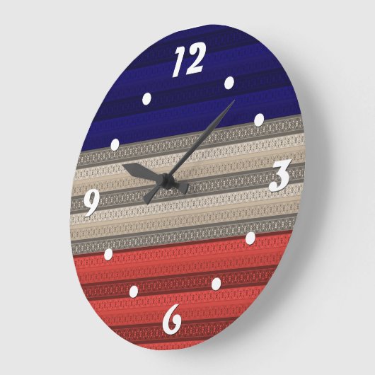 シームレスな抽象芸術装飾用デコ – レトロヴィンテージ ラージ壁時計 (傾斜)