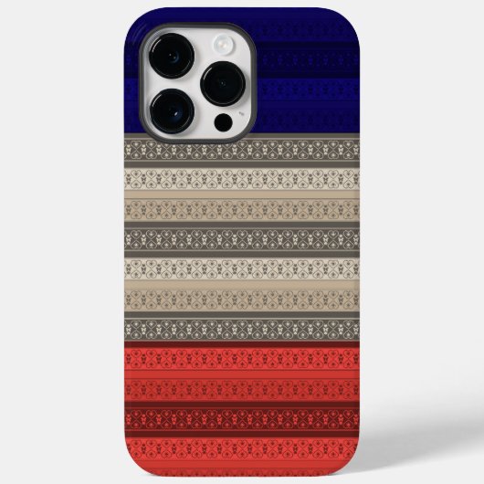 シームレスな抽象芸術装飾用デコ – レトロヴィンテージ Case-Mate iPhoneケース (裏面)