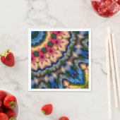 シームレスな抽象芸術装飾茶色の赤いネイビーデコール スタンダードカクテルナプキン (インサイチュ)