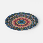 シームレスな抽象芸術装飾茶色の赤いネイビーデコール ペーパープレート (アングル)