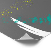 シームレスな抽象芸術都市の波グランジ景 ポスター (角)