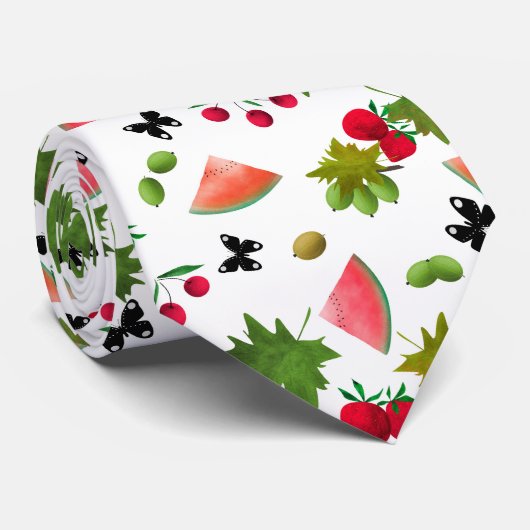 シームレスな新鮮な果実の果実の水色の漫画 ネクタイ (ロール)