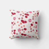 シームレスな明るいさくらんぼベリーキャンディ棒つきキャンデー甘い クッション (正面)