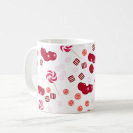 シームレスな明るいさくらんぼベリーキャンディ棒つきキャンデー甘い コーヒーマグカップ