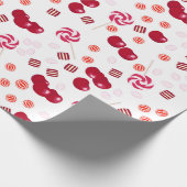 シームレスな明るいさくらんぼベリーキャンディ棒つきキャンデー甘い ラッピングペーパー (角)