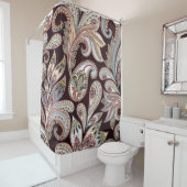 シームレスな明るいパターンと華美ペイズリー シャワーカーテン (インサイチュ)
