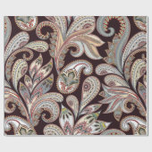 シームレスな明るいパターンと華美ペイズリー ラッピングペーパー (フラット)