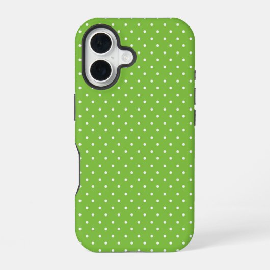 シームレスな明るいライム色の水玉模様 iPhone 16ケース (裏面)