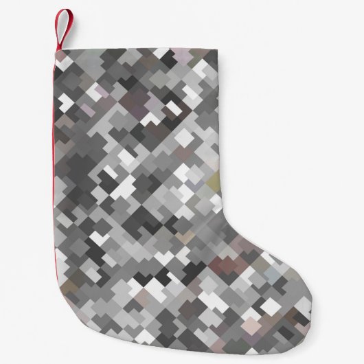 シームレスな明るい抽象芸術モザイクグレー背景pa スモールクリスマスストッキング (正面)