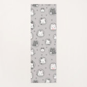 シームレスな柄かわいいかわいい猫の手 ヨガマット (正面)