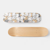 シームレスな柄のかわいいかわいい猫 スケートボード (横)