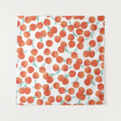 シームレスな桃の果実、夏のパターン。 タペストリー (正面(横))